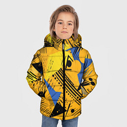 Куртка зимняя для мальчика Абстракция паттерн, цвет: 3D-светло-серый — фото 2