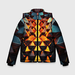Куртка зимняя для мальчика Объемные кубы полигон, цвет: 3D-светло-серый