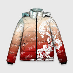 Куртка зимняя для мальчика Stray Kids flowers, цвет: 3D-светло-серый
