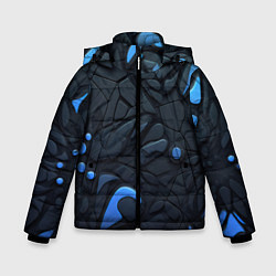 Куртка зимняя для мальчика Blue black abstract texture, цвет: 3D-черный