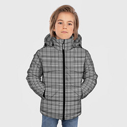 Куртка зимняя для мальчика Клетка серая, цвет: 3D-черный — фото 2