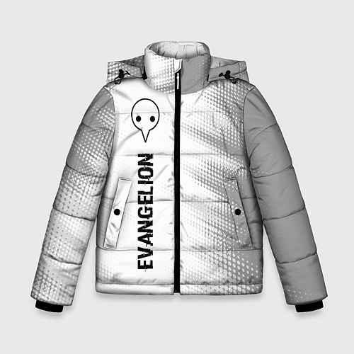 Зимняя куртка для мальчика Evangelion glitch на светлом фоне: по-вертикали / 3D-Черный – фото 1