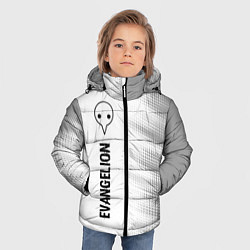 Куртка зимняя для мальчика Evangelion glitch на светлом фоне: по-вертикали, цвет: 3D-черный — фото 2