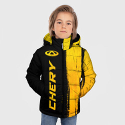 Куртка зимняя для мальчика Chery - gold gradient: по-вертикали, цвет: 3D-черный — фото 2