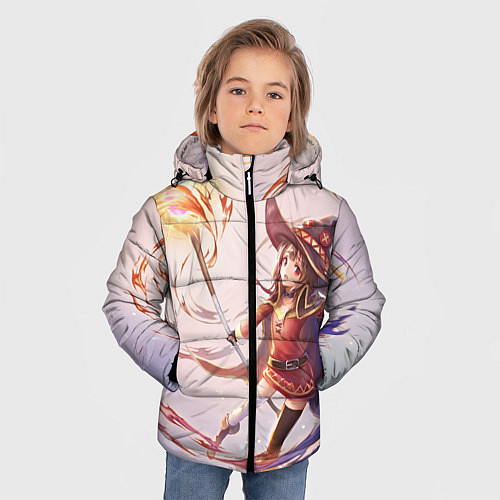Зимняя куртка для мальчика Коносуба Мэгумин / 3D-Красный – фото 3