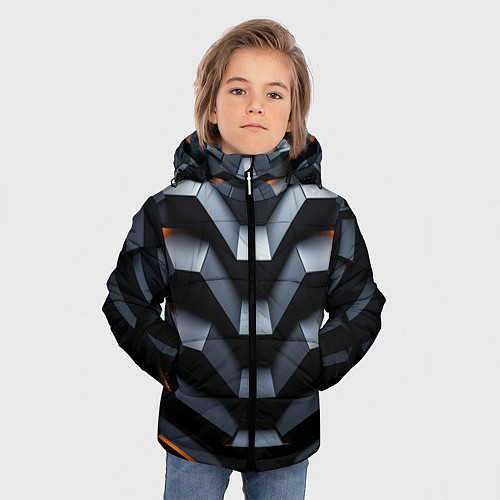 Зимняя куртка для мальчика Объемная конструкция / 3D-Красный – фото 3