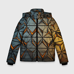 Куртка зимняя для мальчика Объемная броня из плит, цвет: 3D-черный