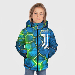 Куртка зимняя для мальчика Juventus blue green neon, цвет: 3D-черный — фото 2