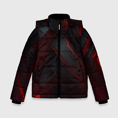 Зимняя куртка для мальчика Красная бесконечность / 3D-Черный – фото 1