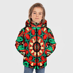 Куртка зимняя для мальчика Мандала калейдоскоп, цвет: 3D-черный — фото 2