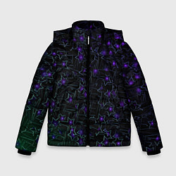Куртка зимняя для мальчика Звездные сети, цвет: 3D-черный