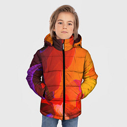 Куртка зимняя для мальчика Красно-оранжевый паттерн, цвет: 3D-светло-серый — фото 2