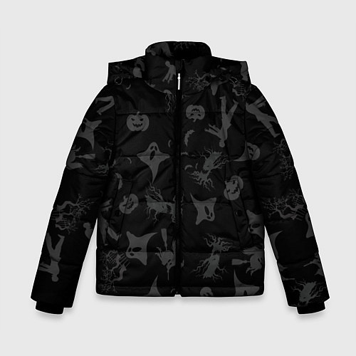 Зимняя куртка для мальчика Хэллоуин тематика / 3D-Черный – фото 1