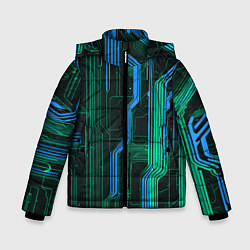 Куртка зимняя для мальчика Кибер схемы синие, цвет: 3D-светло-серый
