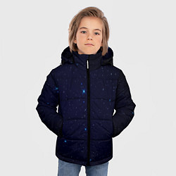 Куртка зимняя для мальчика Тёмный космос и синие звёзды, цвет: 3D-черный — фото 2