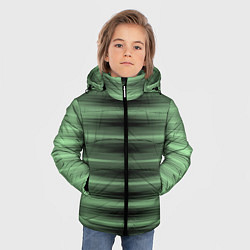 Куртка зимняя для мальчика Зеленый полосатый градиент, цвет: 3D-светло-серый — фото 2