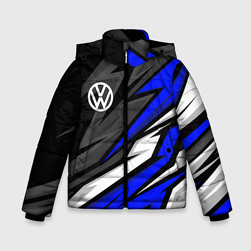 Зимняя куртка для мальчика Volkswagen - Синяя абстракция / 3D-Черный – фото 1