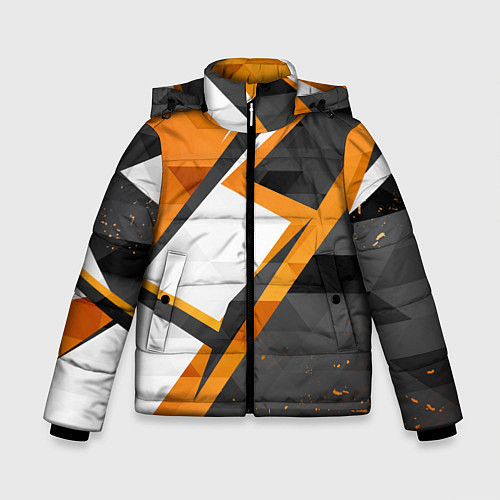Зимняя куртка для мальчика Абстрактный полигональный узор Asiimov / 3D-Черный – фото 1