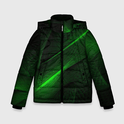 Зимняя куртка для мальчика Green neon lines / 3D-Красный – фото 1