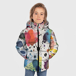Куртка зимняя для мальчика Colorful blots - vogue - abstraction, цвет: 3D-светло-серый — фото 2