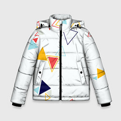 Куртка зимняя для мальчика Геометрия фигур, цвет: 3D-черный