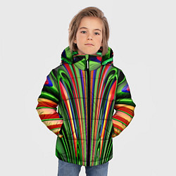 Куртка зимняя для мальчика Зеленые прожилки, цвет: 3D-светло-серый — фото 2