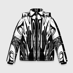 Куртка зимняя для мальчика Черные завихрения, цвет: 3D-черный