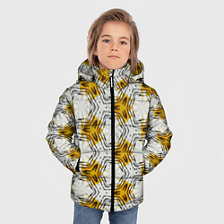 Куртка зимняя для мальчика Узор шестиугольные соты, цвет: 3D-черный — фото 2