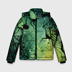 Куртка зимняя для мальчика Мрачный паук, цвет: 3D-светло-серый