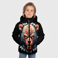 Куртка зимняя для мальчика С разъяренным медведем, цвет: 3D-черный — фото 2