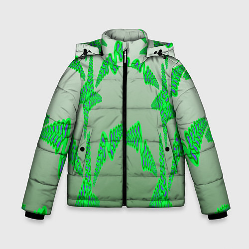 Зимняя куртка для мальчика Растительный паттерн / 3D-Черный – фото 1