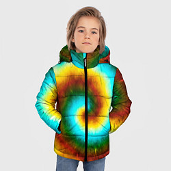 Куртка зимняя для мальчика Тай-дай коричневый, цвет: 3D-черный — фото 2