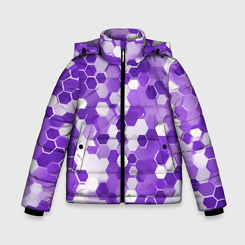 Зимняя куртка для мальчика Кибер Hexagon Фиолетовый / 3D-Черный – фото 1