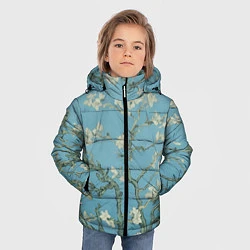 Куртка зимняя для мальчика Цветущие ветки миндаля - картина ван Гога, цвет: 3D-светло-серый — фото 2