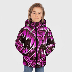 Куртка зимняя для мальчика Розовые кислотные клыки, цвет: 3D-черный — фото 2