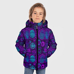 Куртка зимняя для мальчика Неоновые круги узор, цвет: 3D-черный — фото 2