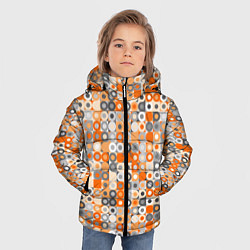 Куртка зимняя для мальчика Узор с кружками, цвет: 3D-светло-серый — фото 2