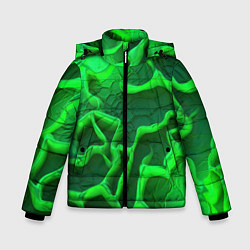 Куртка зимняя для мальчика Объемные зеленые линии, цвет: 3D-красный