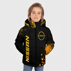 Куртка зимняя для мальчика Nissan - gold gradient: надпись, символ, цвет: 3D-черный — фото 2