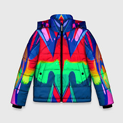 Куртка зимняя для мальчика Abstract mirror composition, цвет: 3D-черный