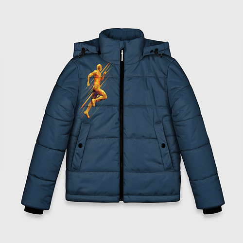Зимняя куртка для мальчика Золотой бегущий человек / 3D-Черный – фото 1