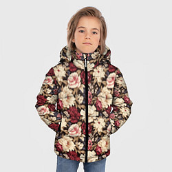 Куртка зимняя для мальчика Винтажные цветы паттерн, цвет: 3D-красный — фото 2