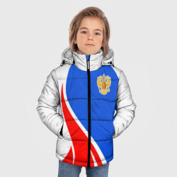 Куртка зимняя для мальчика Герб РФ - white sport, цвет: 3D-светло-серый — фото 2