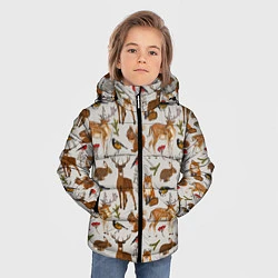 Куртка зимняя для мальчика Лесные животные, цвет: 3D-черный — фото 2