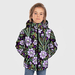 Куртка зимняя для мальчика Цветы с черепами, цвет: 3D-светло-серый — фото 2
