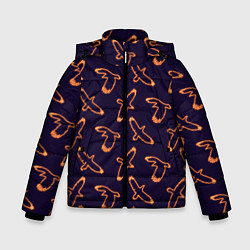 Куртка зимняя для мальчика Вороны неон, цвет: 3D-черный