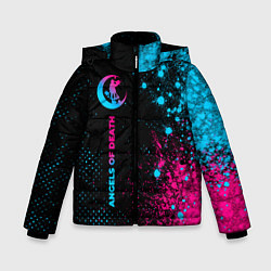 Куртка зимняя для мальчика Angels of Death - neon gradient: по-вертикали, цвет: 3D-черный