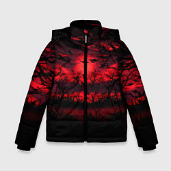 Куртка зимняя для мальчика Стая ворон, цвет: 3D-черный