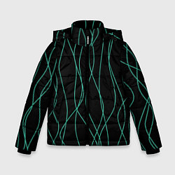 Куртка зимняя для мальчика Чёрный с линиями, цвет: 3D-черный