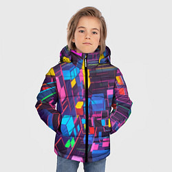 Куртка зимняя для мальчика Пространство с кубами, цвет: 3D-светло-серый — фото 2